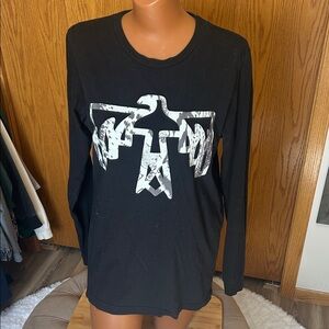 Bella Canvas Black Long Sleeve Tee with White Graphic